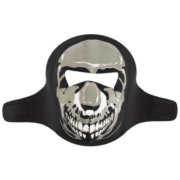 Маска лицьова вітрозахисна SP-Sport MS-4344-1 Chrome Skull чорний MS-4344-1 фото