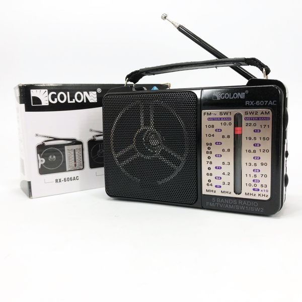 Портативный Радиоприёмник всеволновой GOLON RX-607 AC, Переносной приемник fm am, FM-приемники ws99665 фото