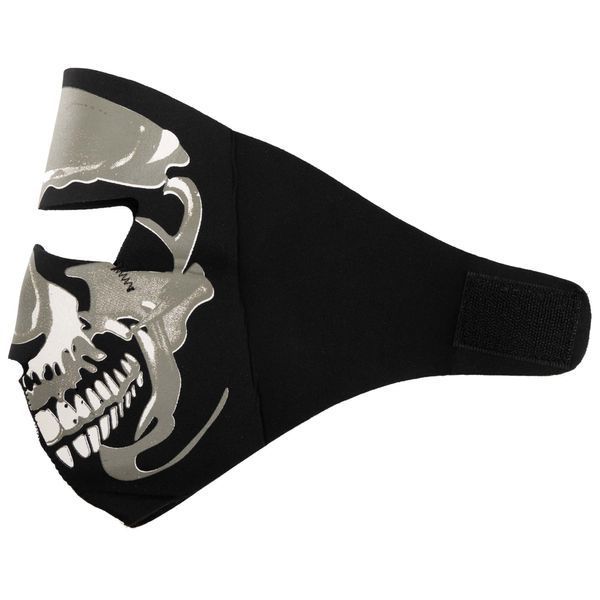 Маска лицьова вітрозахисна SP-Sport MS-4344-1 Chrome Skull чорний MS-4344-1 фото