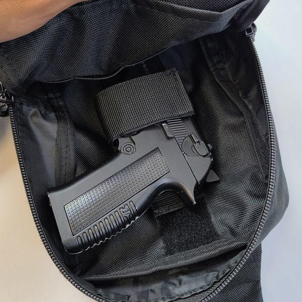 Тактична чоловіча сумка з кобурою Cordura 1000D &ndash; 6 кишень, чорна ws12228 фото