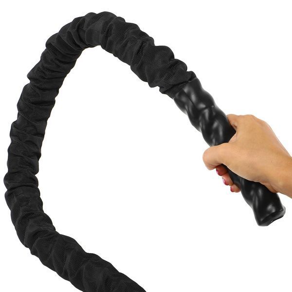 Канат для кроссфита в защитном рукаве Combat Battle Rope Zelart FI-5719-9 9м черный FI-5719-9 фото