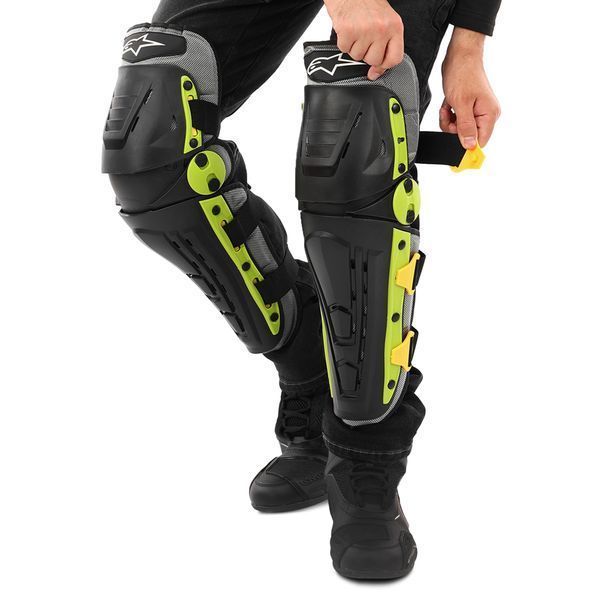 Мотонаколенники Alpinestar MS-4821 2шт черный-салатовый MS-4821 фото