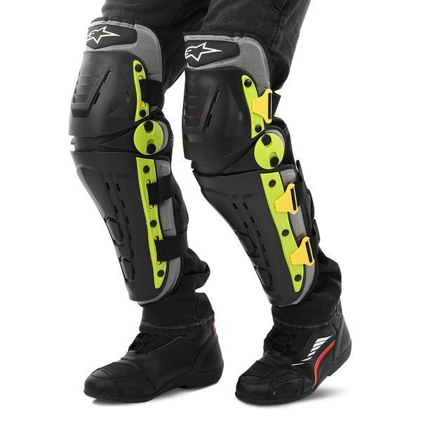 Мотонаколенники Alpinestar MS-4821 2шт черный-салатовый MS-4821 фото