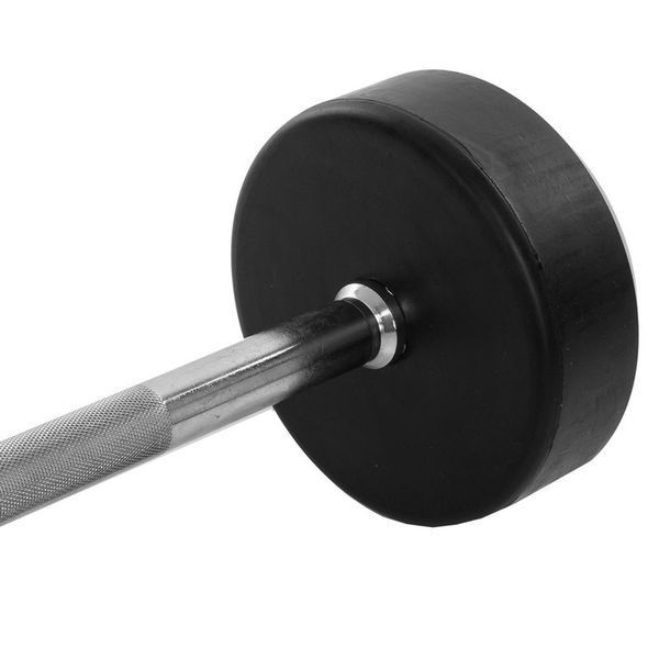 Штанга неразборная с фиксированным весом прямая обрезиненная Zelart Rubber Coated Barbell TA-2685-30 длина-95см 30кг черный TA-2685-30 фото