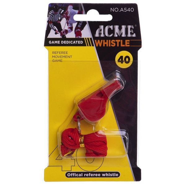 Свисток спортивный судейский пластиковый со шнурком ACME A540 цвета в ассортименте A540 фото