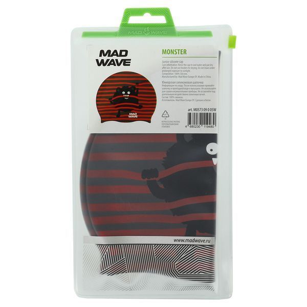Шапочка для плавания силиконовая юниорская MadWave Junior MONSTER M057309 цвета в ассортименте M057309 фото