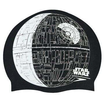 Шапочка для плавания силиконовая для взрослых SPEEDO SLOGAN PRINT 808385C852 Star Wars Death Star черный-серый 808385C852 фото