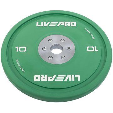 Бамперні диски гумові Bumper Plates LiveUp LP8335-10 o50.5мм 10кг зелений LP8335-10 фото