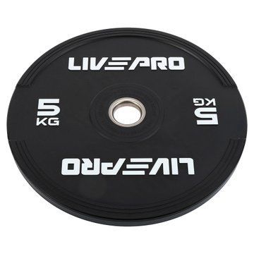 Бамперні диски гумові Bumper Plates LiveUp LP8331-5 o50.5мм 5кг чорний LP8331-5 фото