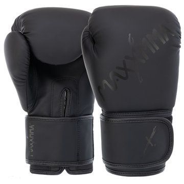 Перчатки боксерские на липучке PU MAXXMMA GB10 10-12 унций черный 10 унции GB10 фото