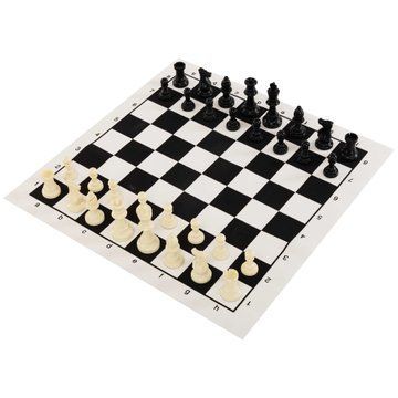 Шахматы настольная игра пластиковые с игровым полем из ткани SP-Sport P401 размер короля 10,5 см пешки 5 см P401 фото