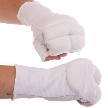 Накладки-перчатки эластичные для карате тхэквондо SP-Sport BO-1085 размер L белый BO-1085 фото