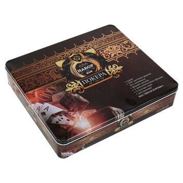 Набор для покера в металлической коробке Poker game set SP-Sport 6615K 500 фишек 6615K фото