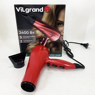 Фен Vilgrand VHD-2430 Колір: червоний ws81679 фото