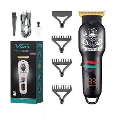 Машинка для стрижки волосся та бороди професійна VGR V-699 з насадками та LED дисплеєм. Колір: чорний ws88782 фото