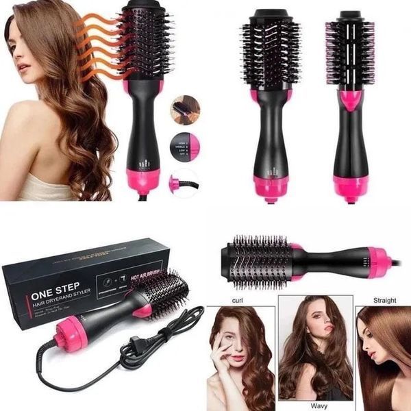 Фен Щетка расчёска 3в1 One step Hair Dryer 1000 Вт 3 режима выпрямитель для укладки волос стайлер с функцией ионизации ws38113 фото