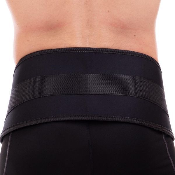 Пояс атлетичний для обтяження текстильний з ланцюгом та карабіном Zelart Dipping Belt TA-2647 спинка-20см чорний TA-2647 фото