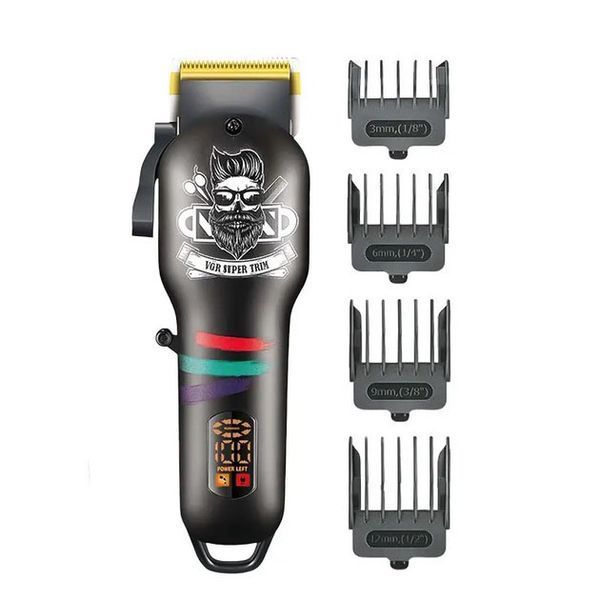 Машинка для стрижки волосся та бороди професійна VGR V-699 з насадками та LED дисплеєм. Колір: чорний ws88782 фото