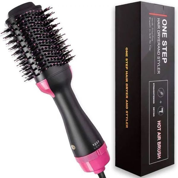 Фен Щетка расчёска 3в1 One step Hair Dryer 1000 Вт 3 режима выпрямитель для укладки волос стайлер с функцией ионизации ws38113 фото