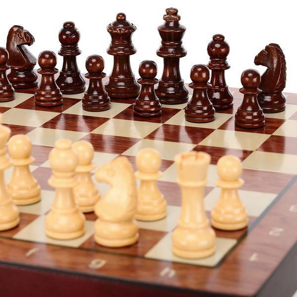 Шахматы настольная игра деревянные ZOOCEN FL334 размер 34см x 37см x 2,75см FL334 фото