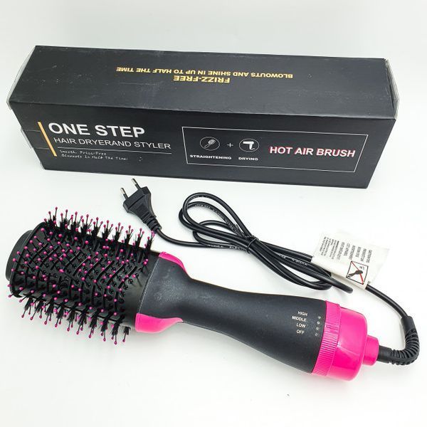 Фен Щетка расчёска 3в1 One step Hair Dryer 1000 Вт 3 режима выпрямитель для укладки волос стайлер с функцией ионизации ws38113 фото
