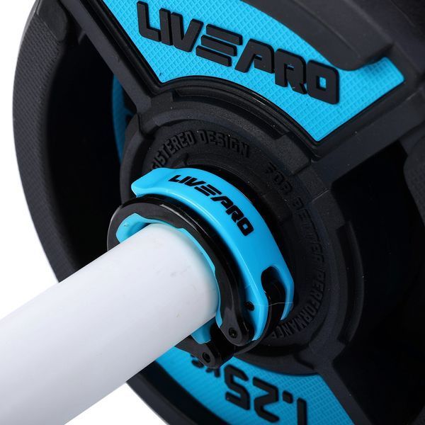 Штанга разборная для фитнеса и аэробики фитнес памп LiveUp LP8037 длина-1,42м 30мм 20кг черный-синий LP8037 фото