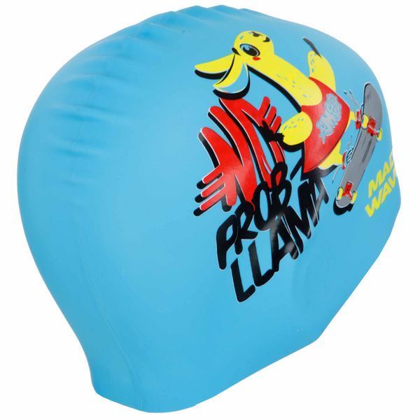 Шапочка для плавания силиконовая юниорская MadWave Junior LLAMA M057910 голубой M057910 фото