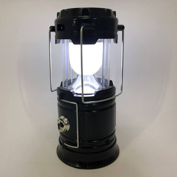 Туристический фонарь-лампа на солнечной батарее с павербанком CAMPING MH-5800T (6+1 LED). Цвет: черный ws84883 фото