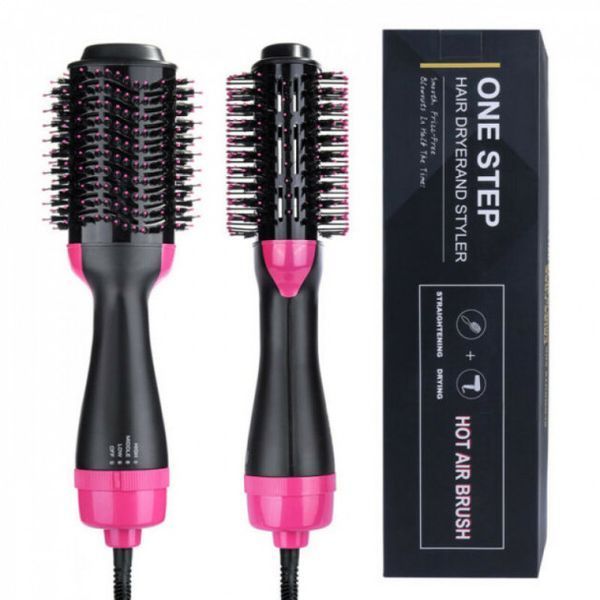 Фен Щетка расчёска 3в1 One step Hair Dryer 1000 Вт 3 режима выпрямитель для укладки волос стайлер с функцией ионизации ws38113 фото