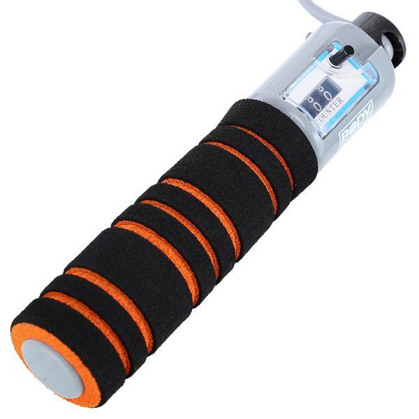 Скакалка с электронным счетчиком BODY SCULPTURE SXBK-690EO-B 2,75м черный-оранжевый SXBK-690EO-B фото