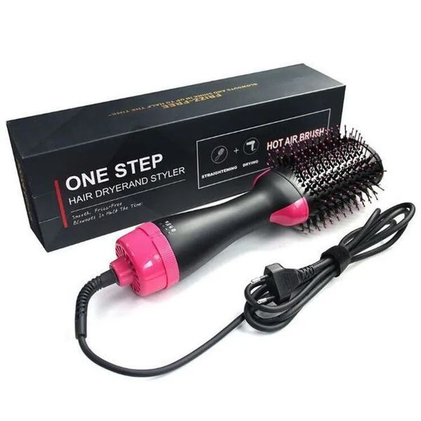 Фен Щетка расчёска 3в1 One step Hair Dryer 1000 Вт 3 режима выпрямитель для укладки волос стайлер с функцией ионизации ws38113 фото
