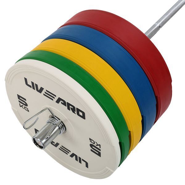 Бамперні диски гумові Bumper Plates LiveUp LP8332-25 o50.5мм 25кг червоний LP8332-25 фото