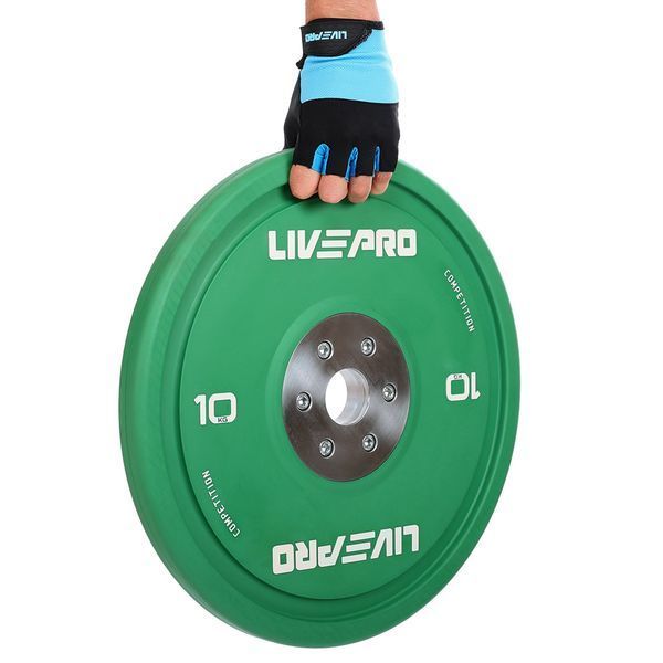 Бамперные диски резиновые Bumper Plates LiveUp LP8335-10 o50.5мм 10кг зеленый LP8335-10 фото
