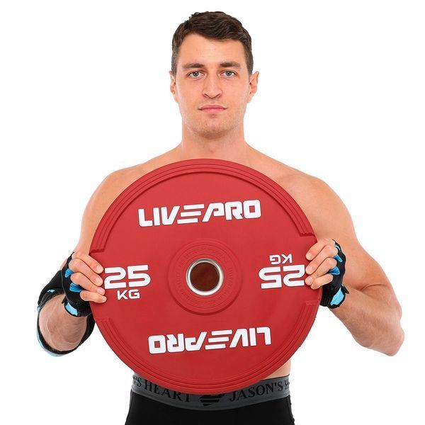 Бамперні диски гумові Bumper Plates LiveUp LP8332-25 o50.5мм 25кг червоний LP8332-25 фото