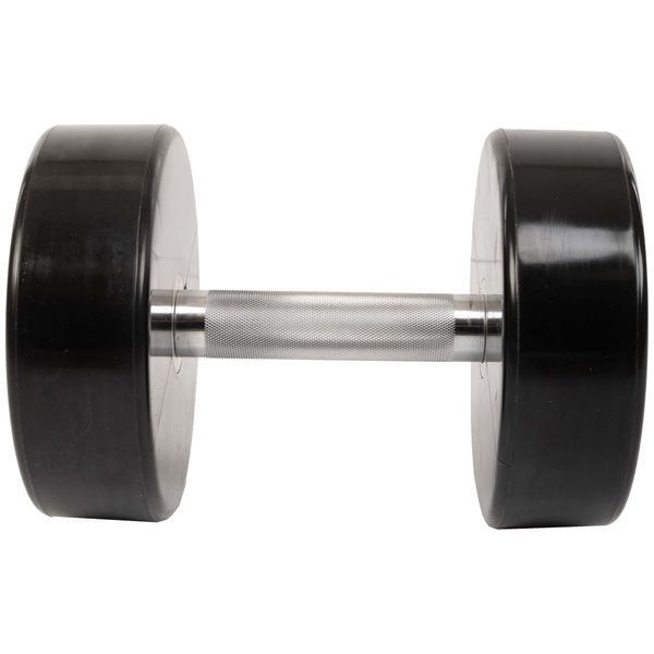 Гантель цільна професійна з поліуретановим покриттям LIFE FITNESS SC-80081-22 1шт 22кг чорний-червоний SC-80081-22 фото