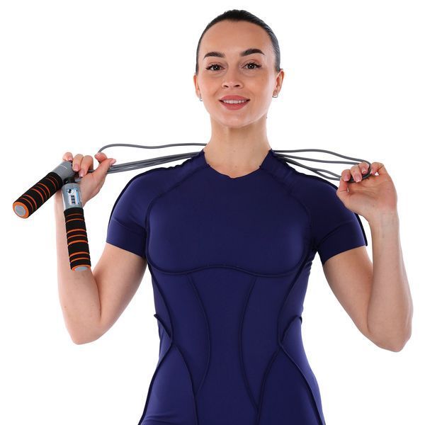 Скакалка с электронным счетчиком BODY SCULPTURE SXBK-690EO-B 2,75м черный-оранжевый SXBK-690EO-B фото