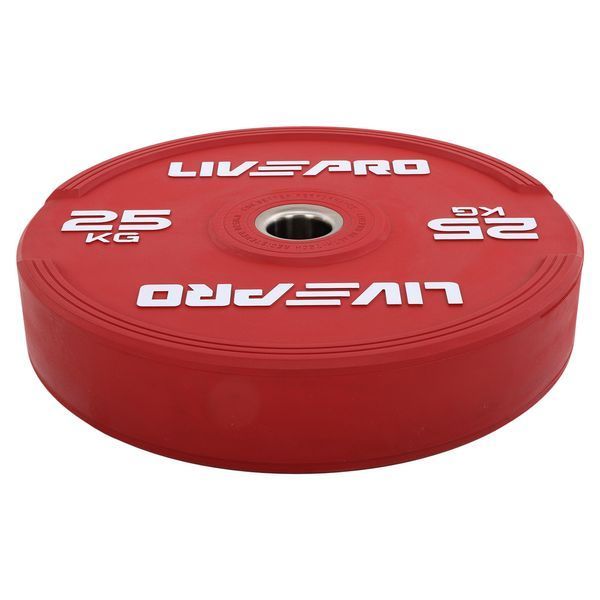 Бамперні диски гумові Bumper Plates LiveUp LP8332-25 o50.5мм 25кг червоний LP8332-25 фото