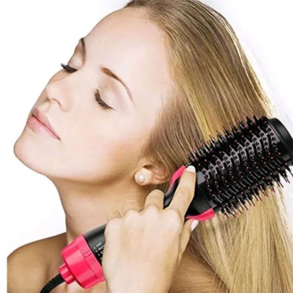 Фен Щетка расчёска 3в1 One step Hair Dryer 1000 Вт 3 режима выпрямитель для укладки волос стайлер с функцией ионизации ws38113 фото