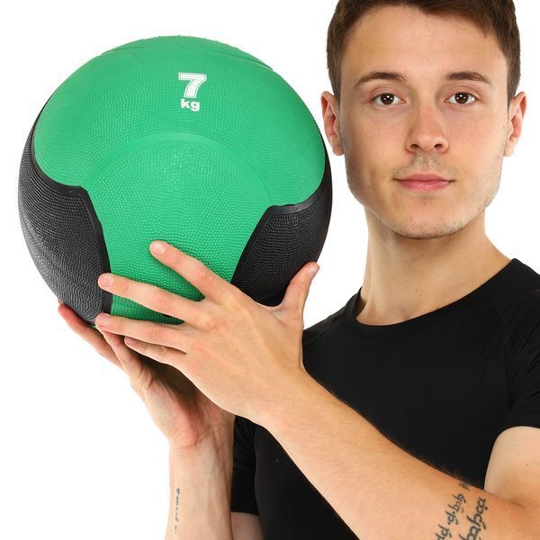 Медбол мяч медицинский Medicine Ball Zelart FI-5121-7 7кг зеленый-черный FI-5121-7 фото
