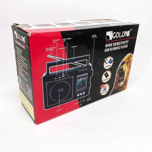Портативный радиоприемник GOLON RX-99/3920 аккумуляторный FM/AM/SW с воспроизведением USB/MicroSD ws43197 фото