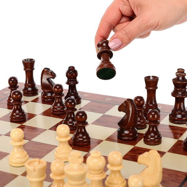 Шахматы настольная игра деревянные ZOOCEN FL334 размер 34см x 37см x 2,75см FL334 фото