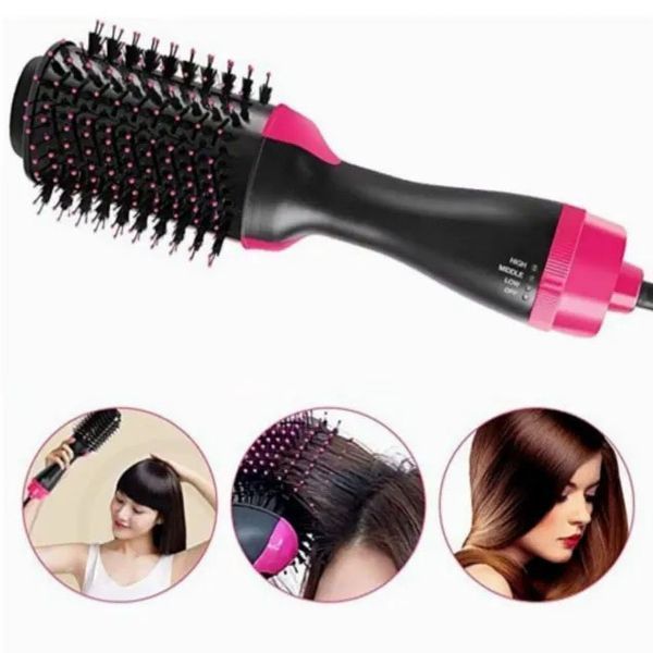 Фен Щетка расчёска 3в1 One step Hair Dryer 1000 Вт 3 режима выпрямитель для укладки волос стайлер с функцией ионизации ws38113 фото