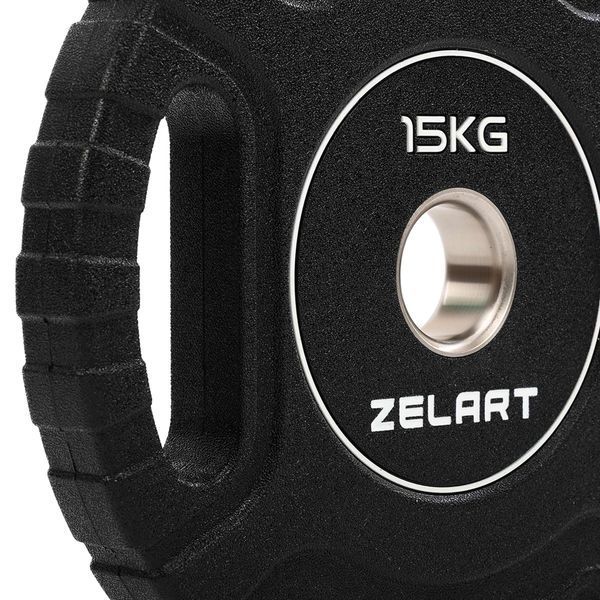 Блини диски CPU покриття 2 Handle металева втулка Zelart TA-3438-15 o51мм 15кг чорний TA-3438-15 фото