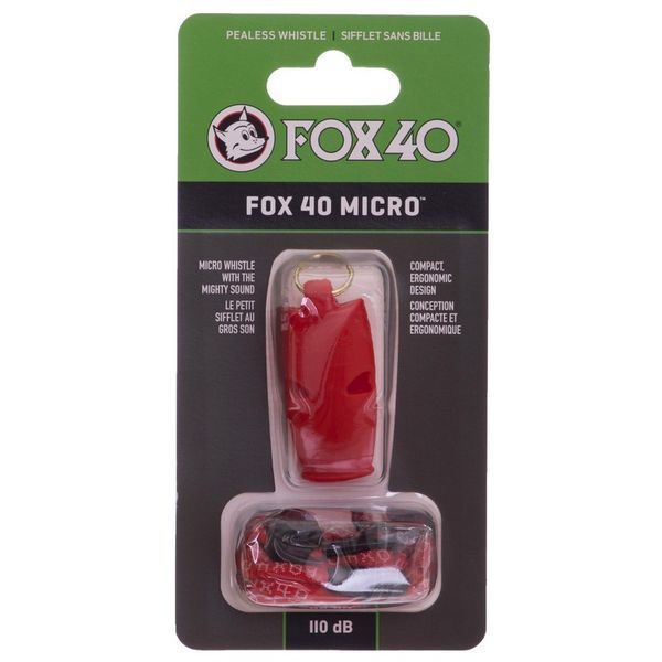 Свисток спортивный судейский пластиковый со шнурком WHISTLE MICRO SAFETY FOX40-9513 цвета в ассортименте FOX40-9513 фото