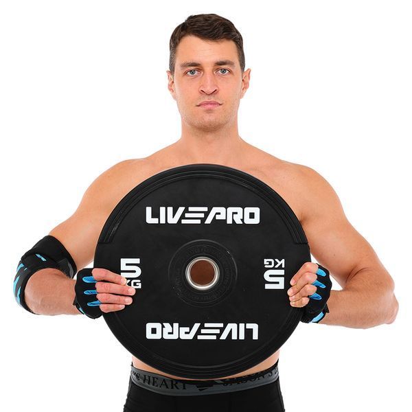 Бамперні диски гумові Bumper Plates LiveUp LP8331-5 o50.5мм 5кг чорний LP8331-5 фото