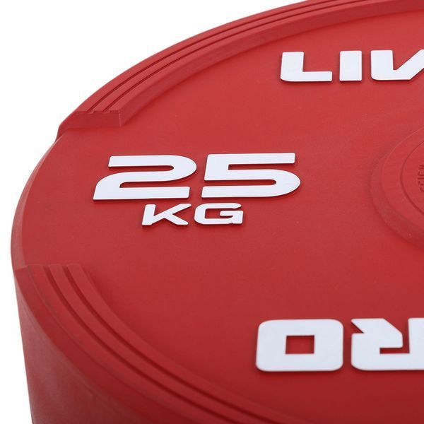 Бамперні диски гумові Bumper Plates LiveUp LP8332-25 o50.5мм 25кг червоний LP8332-25 фото