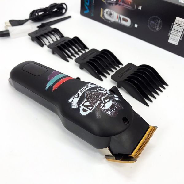 Машинка для стрижки волосся та бороди професійна VGR V-699 з насадками та LED дисплеєм. Колір: чорний ws88782 фото