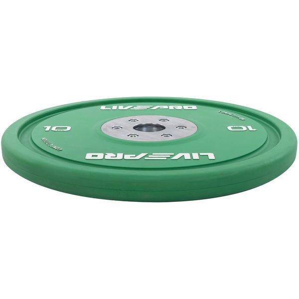 Бамперные диски резиновые Bumper Plates LiveUp LP8335-10 o50.5мм 10кг зеленый LP8335-10 фото