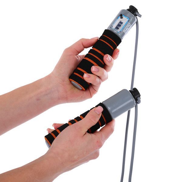 Скакалка с электронным счетчиком BODY SCULPTURE SXBK-690EO-B 2,75м черный-оранжевый SXBK-690EO-B фото