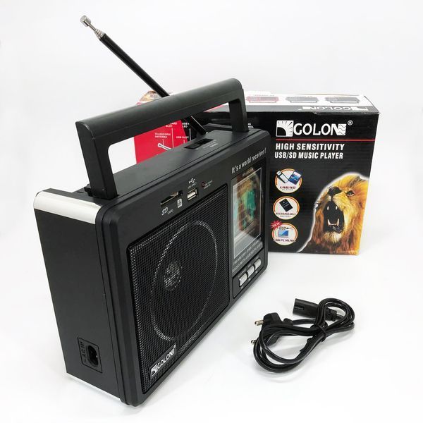 Портативный радиоприемник GOLON RX-99/3920 аккумуляторный FM/AM/SW с воспроизведением USB/MicroSD ws43197 фото